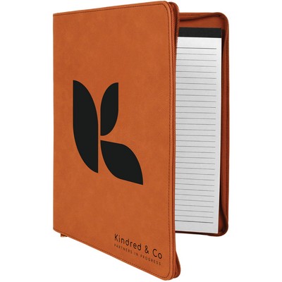 9½" x 12" Leatherette Rawhide Portfolio with Zipper